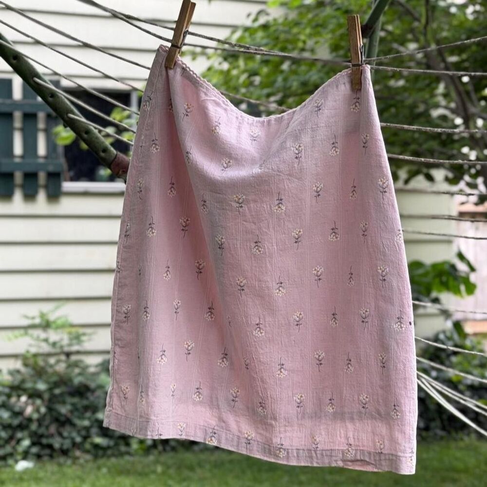 John Galt pink floral cotton skirt